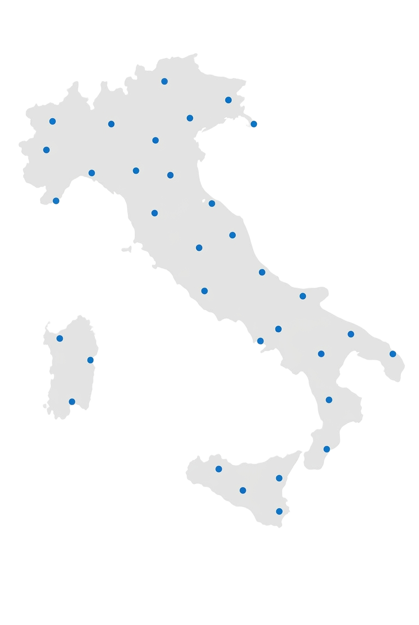 Mappa Italia — rete vendita AXISOL sul territorio nazionale